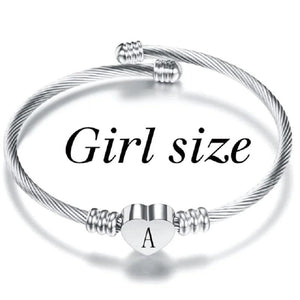 Kids Initial Alphabet Letter Bracelet Stainless Steel Children Jewelry