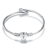 Kids Initial Alphabet Letter Bracelet Stainless Steel Children Jewelry