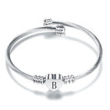 Kids Initial Alphabet Letter Bracelet Stainless Steel Children Jewelry