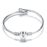 Kids Initial Alphabet Letter Bracelet Stainless Steel Children Jewelry
