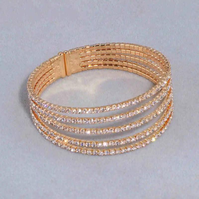 Clear Rhinestone Bangle Bracelet Crystal Bangles Wedding Bridal WX209