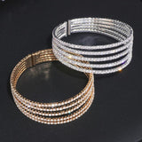 Clear Rhinestone Bangle Bracelet Crystal Bangles Wedding Bridal WX209