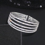 Clear Rhinestone Bangle Bracelet Crystal Bangles Wedding Bridal WX209