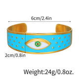 18K Stainless Steel Evil Eye Charm Bangle Bracelet