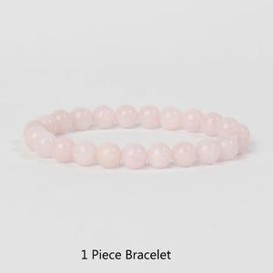 3Pcs Natural Stone Bracelet Set Rhodonite Rose Quartz Hematite Bracelets