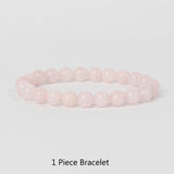 3Pcs Natural Stone Bracelet Set Rhodonite Rose Quartz Hematite Bracelets
