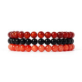 3Pcs Natural Stone Bracelet Set Rhodonite Rose Quartz Hematite Bracelets