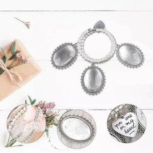 Photo Memorial Bracelet Lace Oval Bouquet Pendant Wedding Memories Bridal Shower