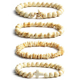 Bohemian Yellow Turquoises Bracelets Cross Cylinder Irregular Bead Couple