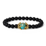 Tiger Eye Lion Head Crown Bracelet Men High Nature Stone Bracelets Jewelry