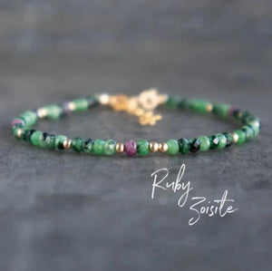 Ruby in Zoisite Bracelet, Grief Healing Bracelet Gift for Her