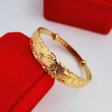 12mm Wide Yellow Plated Cuff Bangle Bracelet for Women