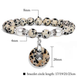 Green Stone Donuts Pendant Bracelet w/ Freshwater Pearl Charm
