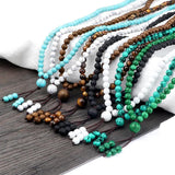 6MM Multilayer Bracelet 108 Beads Natural Stone Necklace