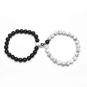2Pcs Couple Magnetic Bracelets Natural Stone Matching Braslet For Valentine