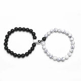 2Pcs Couple Magnetic Bracelets Natural Stone Matching Braslet For Valentine