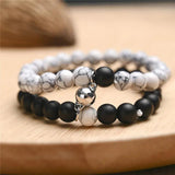2Pcs Couple Magnetic Bracelets Natural Stone Matching Braslet For Valentine