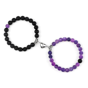 Natural Stone Beads Couple Distance Bracelets Set