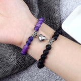 Natural Stone Beads Couple Distance Bracelets Set