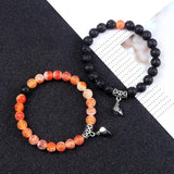 Natural Stone Beads Couple Distance Bracelets Set