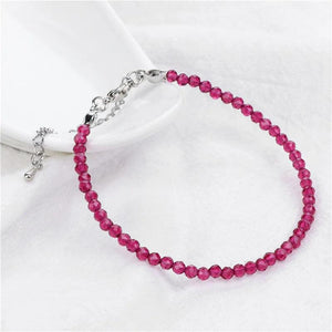 Red Stone Beads Crystal Bracelet for Men Women