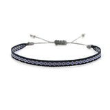 Bohemia Natural Stone Beads Men's Bracelet Silver Feather Tibetan Knot Rope