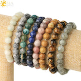 CSJA 8mm Natural Stones Strand Bracelet Single Round Beaded Healing Jewelry G432