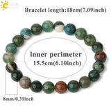 CSJA 8mm Natural Stones Strand Bracelet Single Round Beaded Healing Jewelry G432