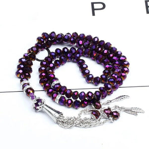 Austria Crystal Glass Beads Bracelet Islamic Muslim Tasbih Allah Mohammed Rosary