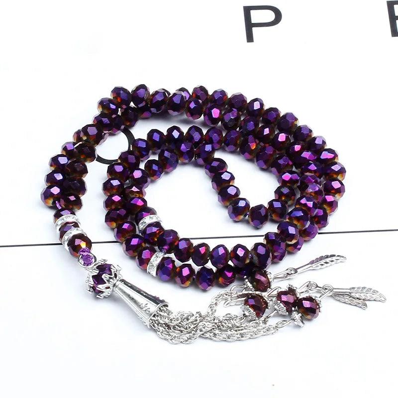 Austria Crystal Glass Beads Bracelet Islamic Muslim Tasbih Allah Mohammed Rosary