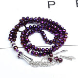 Austria Crystal Glass Beads Bracelet Islamic Muslim Tasbih Allah Mohammed Rosary