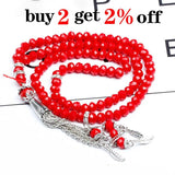 Austria Crystal Glass Beads Bracelet Islamic Muslim Tasbih Allah Mohammed Rosary
