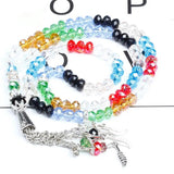 Austria Crystal Glass Beads Bracelet Islamic Muslim Tasbih Allah Mohammed Rosary