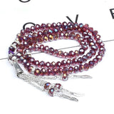 Austria Crystal Glass Beads Bracelet Islamic Muslim Tasbih Allah Mohammed Rosary