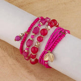 Bohemian Crystal Beads Charm Bracelet for Women Elastic Rope Wrap
