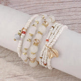 Bohemian Crystal Beads Charm Bracelet for Women Elastic Rope Wrap