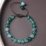 Green African Stone Braided Bracelet Adjustable Rope Bracelets