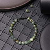 Green African Stone Braided Bracelet Adjustable Rope Bracelets