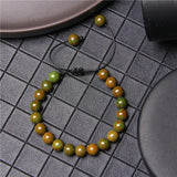 Green African Stone Braided Bracelet Adjustable Rope Bracelets