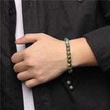 Green African Stone Braided Bracelet Adjustable Rope Bracelets
