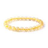 Yellow Citrine Beaded Bracelet Natural Stone Bangle Women's Reiki Jewelry