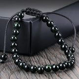 Adjustable Green Sandstone Beaded Bracelet - Yoga Jewelry