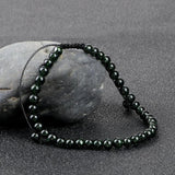 Adjustable Green Sandstone Beaded Bracelet - Yoga Jewelry