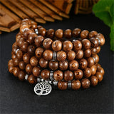 Wood Bracelet Men Women Tibetan Buddhist Prayer Meditation Tree of Life