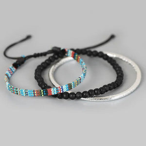 Surfer Bracelet Set Boho Summer Weave Cotton Braided Bracelets