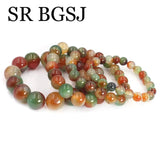 8-14mm Rainbow Agat Bangle Bracelet Gift