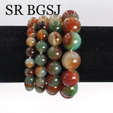8-14mm Rainbow Agat Bangle Bracelet Gift