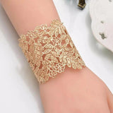 Bohemia Vintage Bangles Silver Leaf Bracelet Ethnic Style Jewelry
