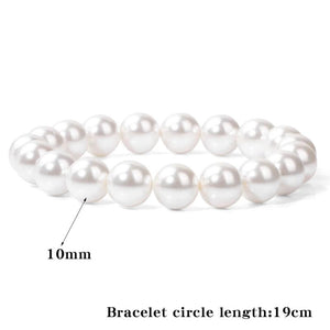 Shell Pearl Bracelet Beaded Bangles for Women Wedding Jewelry Gift