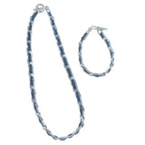 Leather Lock Bone Necklace Bracelet Set Vintage Women Bracelets